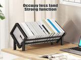 Desktop Bookshelf Stainless Steel Desk Book Storage Organizer - File Supply Rack for Home Office V1366-AZ2-W-11958