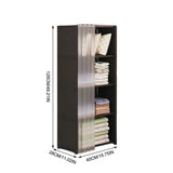 Multi-Tier Floor Standing Clothing Storage Cabinet with Bookshelf Shelving 4-Layer Compartment V1366-AZ2-W-12689