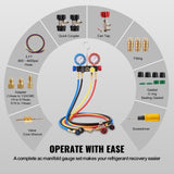 VEVOR AC Manifold Gauge Set 4-Way Fit R134A R22 R12 R502 Refrigeration Charging V952-STLLMBZZLJ4TE7B0MV0
