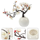 White Fake Bonsai in Ceramic Pot for Indoor Outdoor No Maintenance Decor V1369-AZ3-W-15904