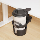 Clamp On Under Desk Cup Holder 180&deg Rotatable Adjustable Height Anti Spill Water Bottle Coffee Mug V1369-AZ3-W-14701