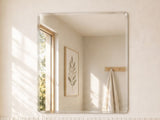 Yezi Wall Vanity Mirror Decorative Bathroom HD Glass Anti-explosion Frameless DECO1044-WH-60X45-AU