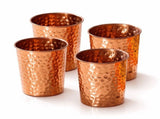 Pure Copper Tumblers for Drinking Set of 4 Copper Cups 312 ml Each Hammered Finish V1192-AZ-W-26393