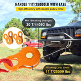 VEVOR Snatch Block, 11T/25,000 LBS Working Load Limit, Heavy Duty Winch Pulley for 0.55\"/14 mm V952-ZZDZJCH225000CSSEV0