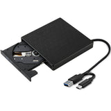 2in1 USB3.0 C Slim External RW CD Writer Drive Burner Reader Player Optical Drives for Laptop PC V1369-AZ3-W-11613