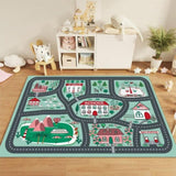 SOGA 2X 120cm Kids Rug Street Map Play Mat, Educational Baby Theme Park Area Rugs KIDCARPET605X2
