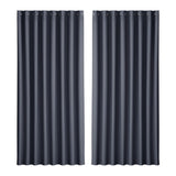 Artiss 2X Blockout Curtains Eyelet 300x230cm Charcoal BC-MATT-300X230-CH