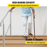 3 Step Railing Stainless Steel Transitional Handrail fit for Level Surface and 1 to 3 Steps V952-BXGLTFS3BDLZ00001V0