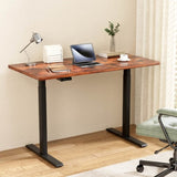 Artiss Standing Desk Motorised Dual Motor Rustic Brwon 140CM HASD-268-BKDF-RBDB-140