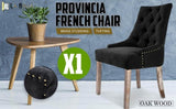 French Provincial Dining Chair Oak Leg AMOUR DARK BLACK V274-FT-FC8443-DBK1