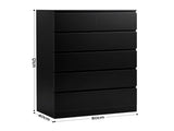 Artiss 6 Chest of Drawers Tallboy PEPE Black FUR-S-CDR-01-BK-AB