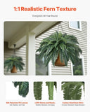 VEVOR Artificial Boston Fern Large Plastic Fern 88 Branches Indoor Outdoor Decor V952-PZSRZJLZWBHHGT8HJ001V0
