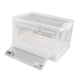 Clear Storage Box Foldable Stackable 3 Sides Opening Transparent Organizer Bin with Wheels for Books V1294-YM0901-3116230012812