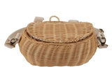 Kids Bike Basket Simple Lid Design Adjustable Strap Light Sturdy Kids Rattan Basket for Cycling V1294-YM0710-3115230117211