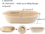2 pieces - Bread basket - Small basket - Oval bread basket - sourdough V1188-MS101-02660-1
