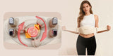 White abdominal massage belt, heat therapy massage, kneading massager, stress relief wellness, V1347-110-94494