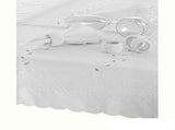 Embroidered Tablecloth - 150x225cm Oblong BRIGHT WHITE V442-GNA-TABLEC-CHERRA-225-WHITE