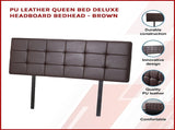 PU Leather Queen Bed Deluxe Headboard Bedhead - Brown V63-768255