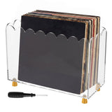 Acrylic Vinyl Record Holder, No Assembly Required, Easy to Clean, Smooth Scalloped Edges for 7/10/12 V1369-AZ3-W-12321