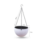 SOGA 2X White Small Hanging Resin Flower Pot Self Watering Basket Planter Outdoor Garden Decor HANGPOT11WHTX2