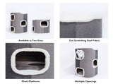 Tri-Level Square Cat Condo with Sherpa Lining V568-MK210108