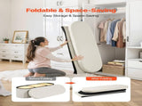 Oval Storage Ottoman Bench, Foldable Teddy Fleece End of Bed Bench, Folding Upholstered Bed Ottoman V952-BYWSZYKZDK40BI0GO001V0