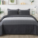 Detailed Quilted Bedspread and Pillowcases Set: A Signature of Quality and Style - Queen size V745-MAC080195Q13U