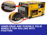 GENPOWER 7kW Peak 5kW Rated Commercial Diesel Generator, Electric Key Start, 1 20A 415V 3 Phase, 3 V219-GEN3DSGPRC1M4
