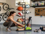 CARLA HOME 7 Tier Ball Storage Rack - Sports Organiser - Black - Basketball Storage Rack V178-36218