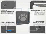 Pet Door for Screen Windows with Durable Anti-Scratch Mesh, UV-Resistant Frame, and Secure Locking V1341-ZY-Y4DTXCSQ-DARKGREY