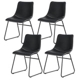 Artiss 4x Dining Chairs Retro PU Leather Kitchen Lounge Cafe Accent Chair Black UPHO-C-DIN-2503-BKX4