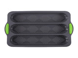 3-Slot French Bread Pan - Non Stick Silicone Baguette Mold for Hoagie, Sub Roll & Hot Dog Buns V1189-WXFWAL-20260319-00457