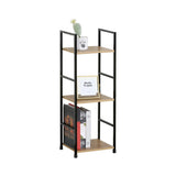 CARLA HOME 3 Tier Bookshelf - Wood Metal Display Shelf - Brown - Rustic - Steel - Living Room Office V178-36410