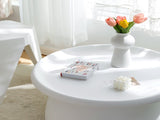 Artiss Coffee Table Round 71CM Plastic White AI-PP-CT-L-WH