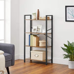 VASAGLE 4-Tier Bookshelf Storage Rack with Steel Frame for Living Room Office Study Hallway V227-9101402100311