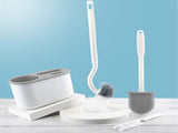 4 Pieces Toilet Bowl Brush Set Punch Free Wall Mounted Toilet Brush Holder with 3 Brush for Bathroom V1294-YM0521-3117230080912