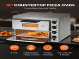 Commercial Pizza Oven Countertop, 16-Inch Double Deck Layers, Stainless Steel Electric Pizza Oven V952-FMDRPSLSCSXNXR1RGV3
