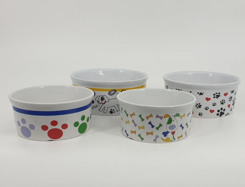 bulk 12 Dog Bowl Assort 15cm V637-PET28350