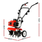 Giantz 88CC Tiller Garden Cultivator Rototiller 4 Blades Soil Plower Rotary Hoe GTC-EITW-6B-N-RD