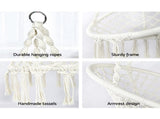 Gardeon Outdoor Hammock Chair with Stand Cotton Swing Relax Hanging 124CM Cream HM-CHAIR-SWING-CREAM-U