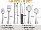 48 piece set of stainless steel tableware, 8-piece set of silverware service V1192-AZ-W-25092