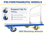 150kg Foldable Warehouse Platform Trolley Truck Dolly Platform Cart Swivel Wheels Moving Cart V324-CS-BN7007-150