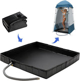 Portable Camping Shower Base - Collapsible Water Containment Tray with Drain for Outdoor Tents V888-ELOSUNG33834