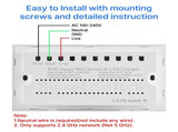 WiFi Touch Light Switch Smart Socket Flameproof Glass Panel Power Failure Memory APP and Voice V1294-YM0901-HS7879W-UK