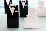100 Pack of 50 Bride Gown and 50 Groom Tux Wedding Bridal Bomboniere Favor Candy Choc Almond Box V382-100BRIDEGROOMBXNW
