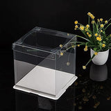 10 inch Clear cake Box, Large Transparent cake Box,tall cake boxes with Ribbon,10x10x9inch V1258-DP02-WO-1010