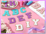 104 Pcs Chenille Letter Patches Patches Self Adhesive Chenille Patches Chenille Embroidered V1369-AZ3-W-02453