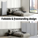 Artiss 4 Panel Room Divider Screen 345x180cm Fabric Grey RD-D-PLY-345-GY