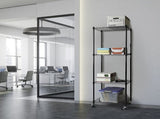Modular Wire Storage 45x45cm Steel Shelving Black With Wheels For Garage Warehouse Or Kitchen V63-841301