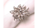 6Pcs Napkin Rings Vintage Delicate Alloy Lotus Flower Table Napkin Buckle for Home-Silver V1263-JX-876